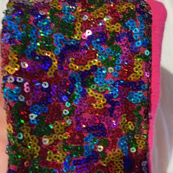 Hot pink 7 rainbow sequined leggings nwot perfect unworn condition - Picture 3 of 7